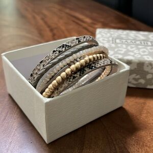 SAACHI leather and bead bracelet